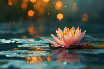 Water lily in water