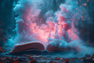 Pink and Purple Explosion: A Bookish Adventure Generative AI