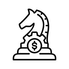 Strategy line icon Illustration vector grapic