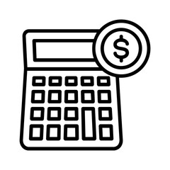 Calculator line icon Illustration vector grapic
