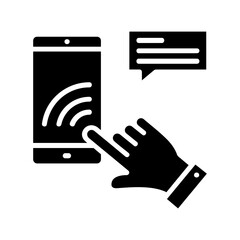 Smartphone glyph icon Illustration vector grapic