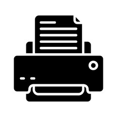 Printer glyph icon Illustration vector grapic