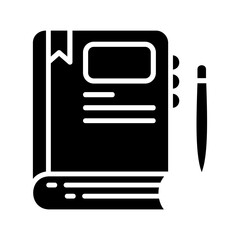 Diary Book glyph icon Illustration vector grapic