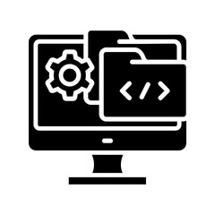 Computer glyph icon Illustration vector grapic