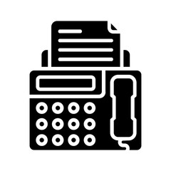 Fax glyph icon Illustration vector grapic