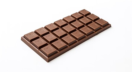 Fototapeta premium Sweet square chocolate bar isolated on white background.