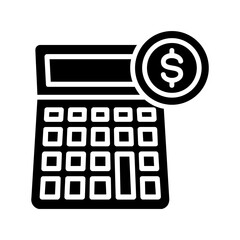 Calculator glyph icon Illustration vector grapic