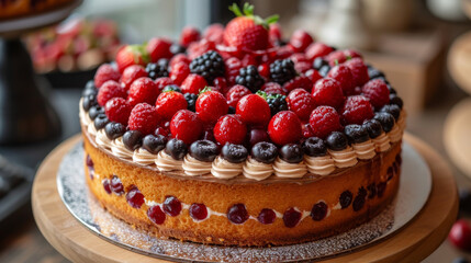 freshly baked cake well decorated product photo