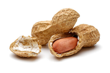 peanuts on white background - 717874078