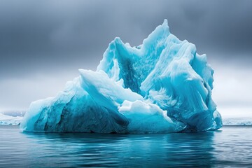 Bluish iceberg with beautiful shapes.