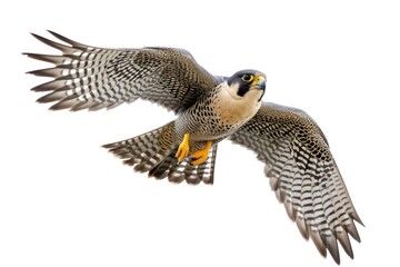 Peregrine falcon bird on white background