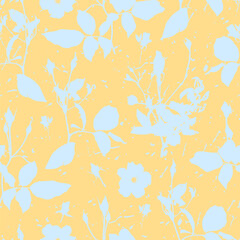 Seamless graphic pattern with hand drawn flowers for surface design and other design projects