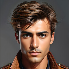 Sophisticated Men's Beauty: Creative Hair Art and Styling Achieved with a Diverse Palette of Beautiful Hair Colors.(Generative AI)
