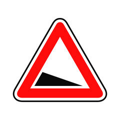 Steep descent road sign graphic design