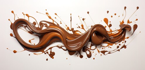 A wavy brown liquid with a splash effect on the side