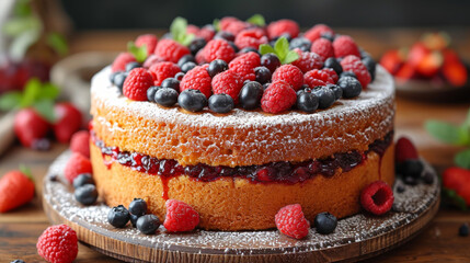 freshly baked cake well decorated product photo