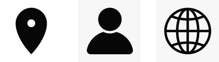 Person icon symbol, internet, location icon 