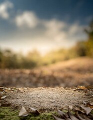 Ground display with empty space for product