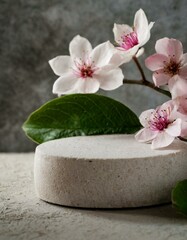 Spa display stones with flowers