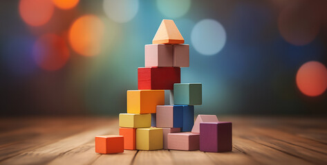 toy blocks, image that represents building a structure out of diff
