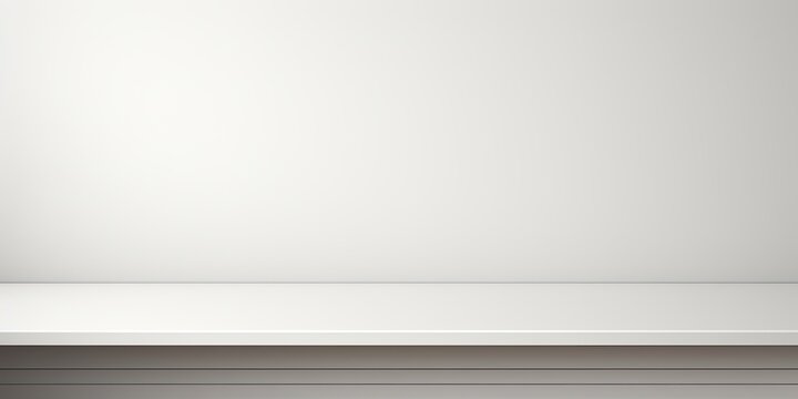 White isolated table with empty surface space.