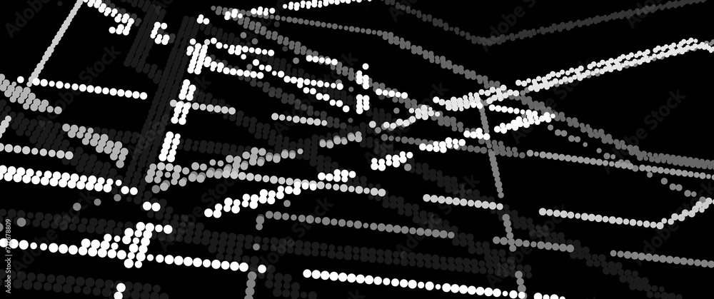 Aufkleber cybernetic futuristic background of gradient dots. big data. abstract perspective illustration. tech