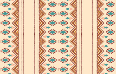 Ethnic abstract ikat art. Aztec ornament print. geometric ethnic pattern seamless  color oriental.  Design for background ,curtain, carpet, wallpaper, clothing, wrapping, Batik, vector illustration.