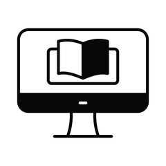 Online Learning icon isolate white background vector stock illustration