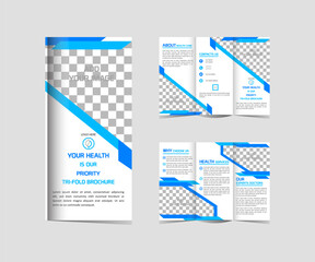 Creative Medical  Health Care Tri Fold Brochure Template Design Editable