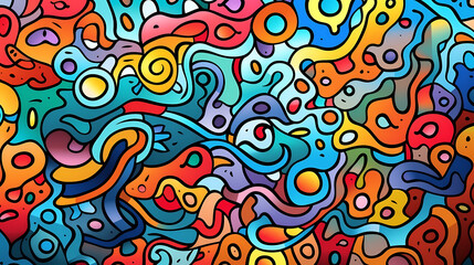 Fototapeta premium Abstract seamless doodle background, artistic backdrop