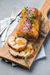 Homemade Porchetta, Italian roast pork roll