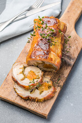 Homemade Porchetta, Italian roast pork roll