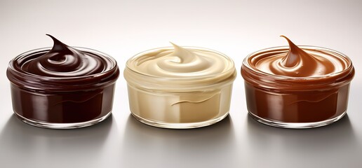 Rows of Vanilla cream and chocolate. generative AI