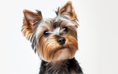 Yorkshire Terrier isolated on white transparent background