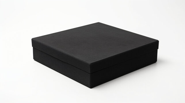 Black closed Styrofoam box isolated on white background