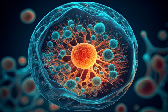 3D rendered human cell or embryonic stem cell background