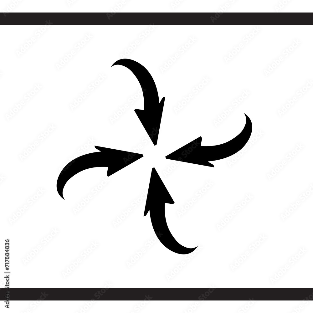 Poster inward arrow icon vector. four arrows icon sign symbol vector. arrow pointing center vector icon ill