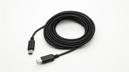 Black cord for phone. Type C. on white background