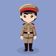 vector flat military officer