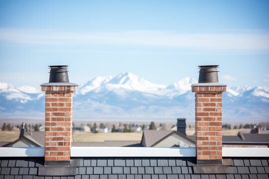 rustic prairie chimneys with backdrop of mountains
