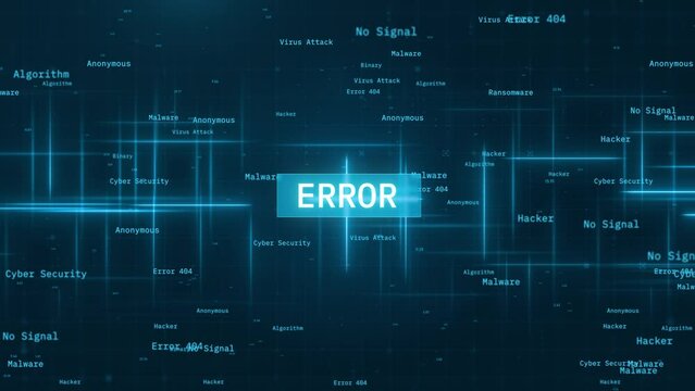 Computer error concept over binary code. system error notification over binary background with glitch effect