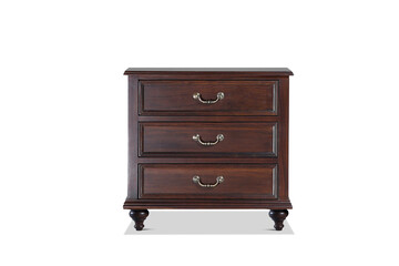 vintage Bedside table  Wooden furniture for bedroom web site design or advertisement. Isolated vector icon on White background