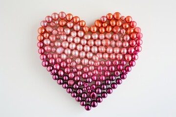 Valentine's Day moment, A heart-shaped arrangement of vibrant pink and gold spheres creates a visually striking and symbolic representation of love and affection. Ai generate