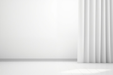 Abstract white studio background for product presentation. Empty room with shadows of window and...