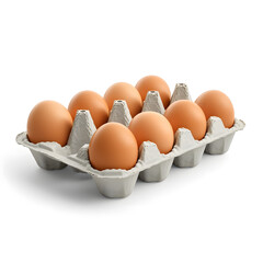 Egg tray isolated on transparent or white background