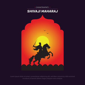 Chhatrapati Shivaji Maharaj Jayanti Vector Illustration Design. Indian Maratha Warrior King Shivaji Maharaj