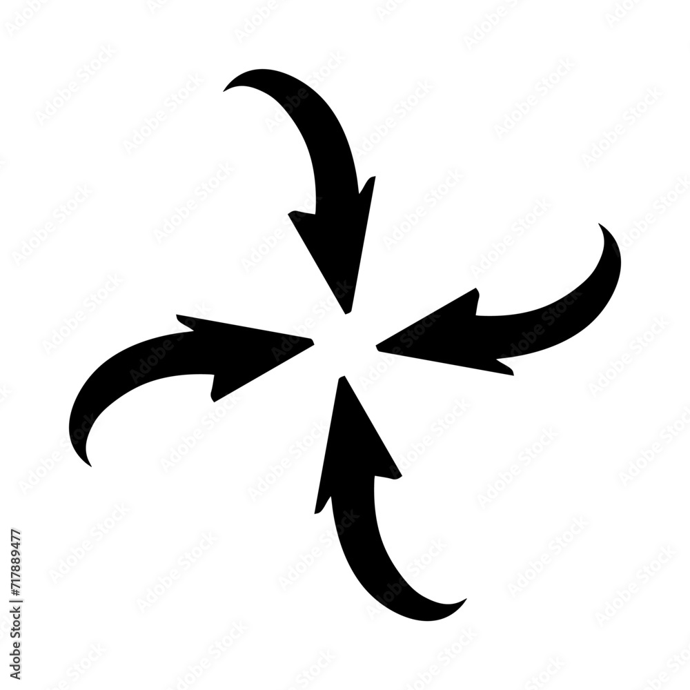 Poster inward arrow icon vector. four arrows icon sign symbol vector. arrow pointing center vector icon ill