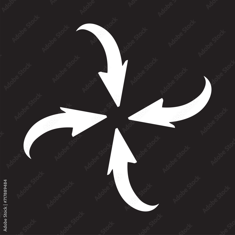 Poster inward arrow icon vector. four arrows icon sign symbol vector. arrow pointing center vector icon ill