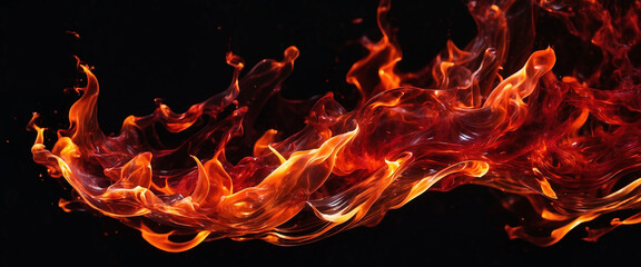 Flames abstract background, wavy fire