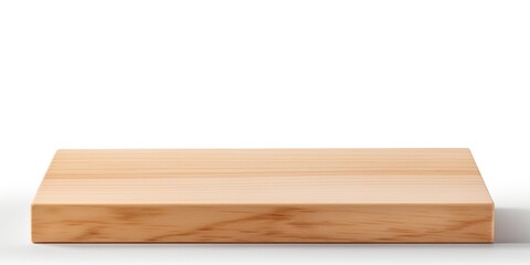 Blank wooden tabletop isolated on white background, for product display or mock-ups.